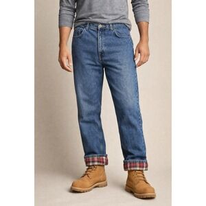 Vintage 90s Eddie Bauer Men's 34x31 Flannel Lined Jeans Blue 100% Cotton